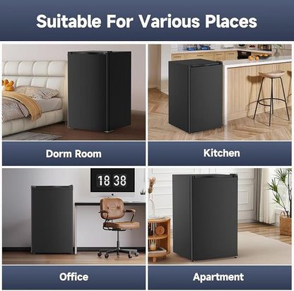 4.3 Cu.Ft Mini Fridge with Freezer, Single Door Refrigerator with Adjustable - Image 8