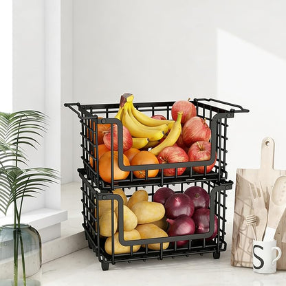 2 Pack Stackable Metal Wire Vegetable Fruit Basket by Unknown
