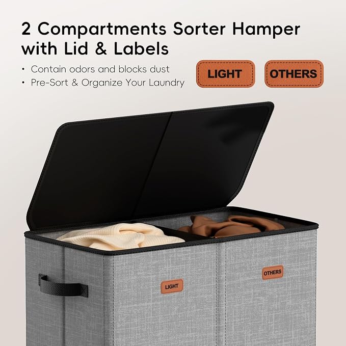 150L Double Laundry Hamper - Image 4
