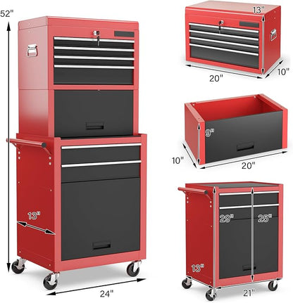 Goplus 6 Drawers Tool Chest, Rolling Metal Tool Box - Image 3