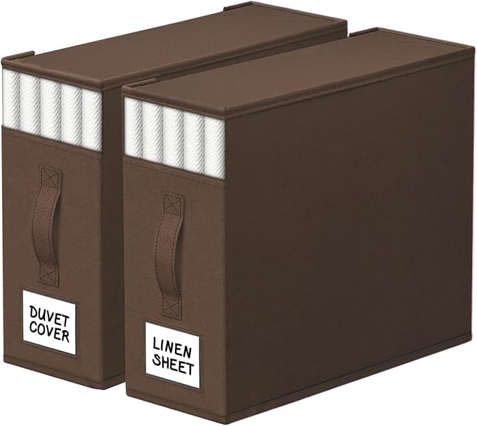 StorageTastic 2 Pack Bed Sheet Closet Organizers and Storage, Sturdy Foldable by StorageTastic