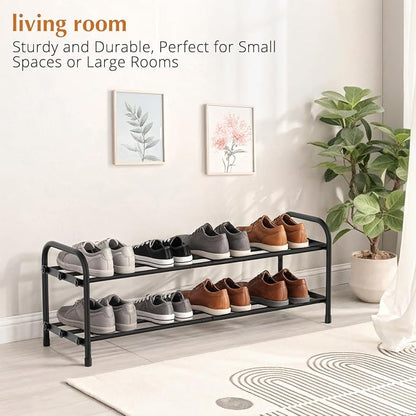 INSMART 2-Tier Expandable Shoe Rack:Stackable and Adjustable Shoes Organizer - Image 6