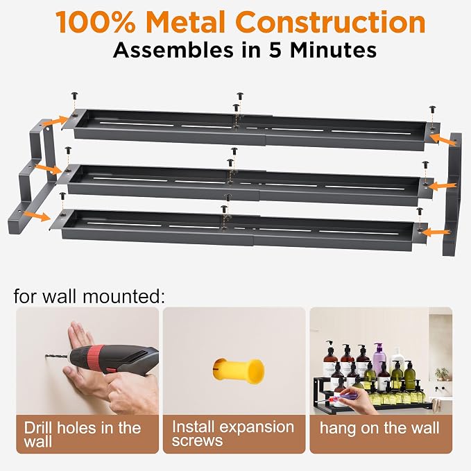 3-Tier Spice Rack Organizer for Kitchen Cabinet or Pantry, Seasoning Organizer - Image 7
