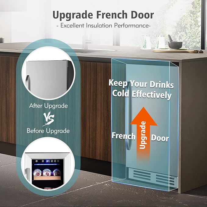 15 Inch Outdoor Beverage Refrigerator Cooler, Stainless Steel 127 Cans Beverage - Image 4