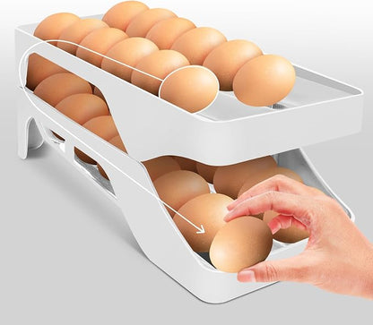 Egg Holder for Fridge Automatic Rolling Egg Dispenser for Refrigerator Kitchen - Image 3