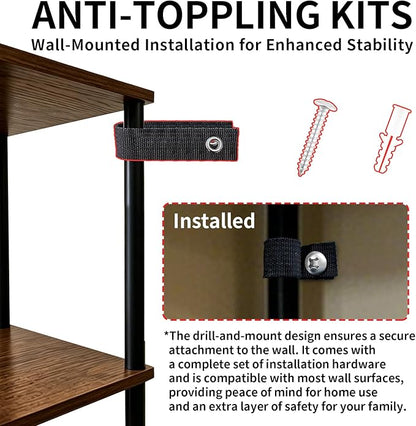 5 Tier Corner Bookshelf, Wooden Standing Shelf Unit - Image 3