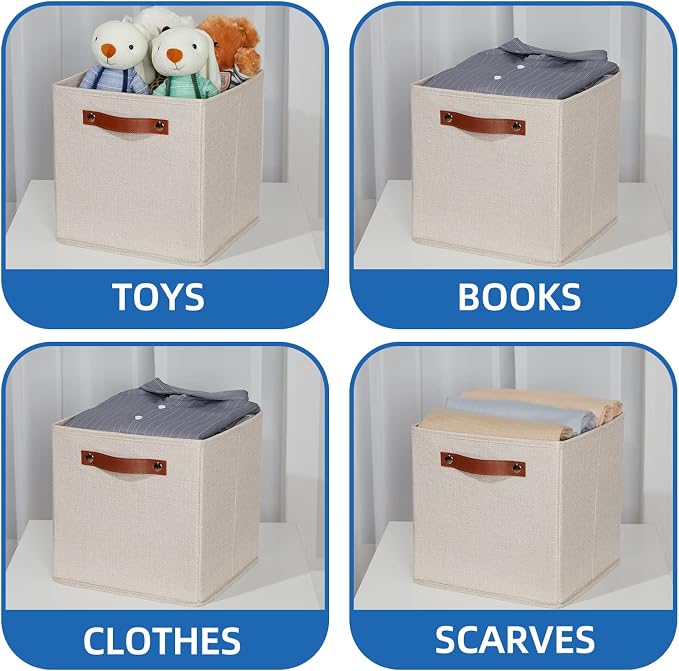 Temary 11x11 Storage Cubes Fabric Storage Cubes Storage Bins - Image 4