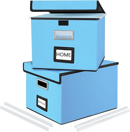 File Organizer Box with Lids, Collapsible File Folder Organizer | File Box with by Huolewa