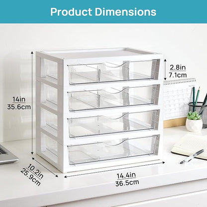 Vtopmart Clear Desk Organizer, 4-Tier Assemble Desktop File Organizer - Image 2