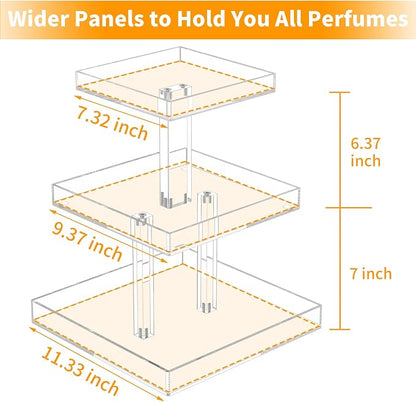 NIUBEE 3-Tier Perfume Organizer, Rectangular Tray, Sturdy Design, Space Saver - Image 3