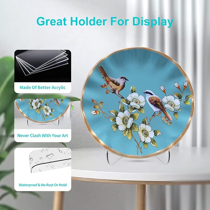 Boloyo 60-Degree Angle Acrylic Plate Display Stand, 4.5 Inch 2PC Clear Acrylic - Image 7