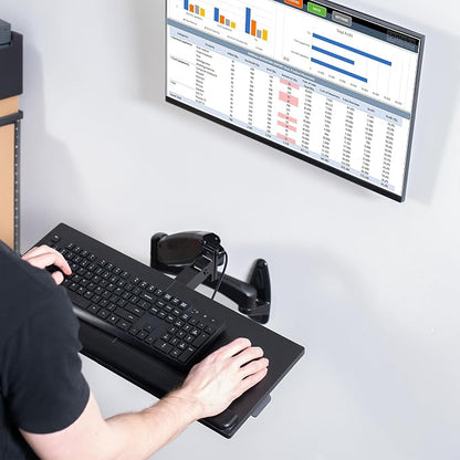 VIVO Sit-Stand 24 Inch Pneumatic Spring Keyboard and Mouse Tray Wall Mount - Image 8