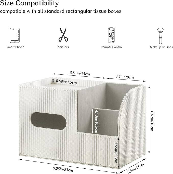Modern PU Leather Cube Tissue Box Cover - Image 3