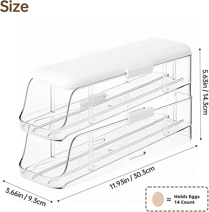 PAVSTINE 2-Tier Auto Rolling Egg Holder - Image 2