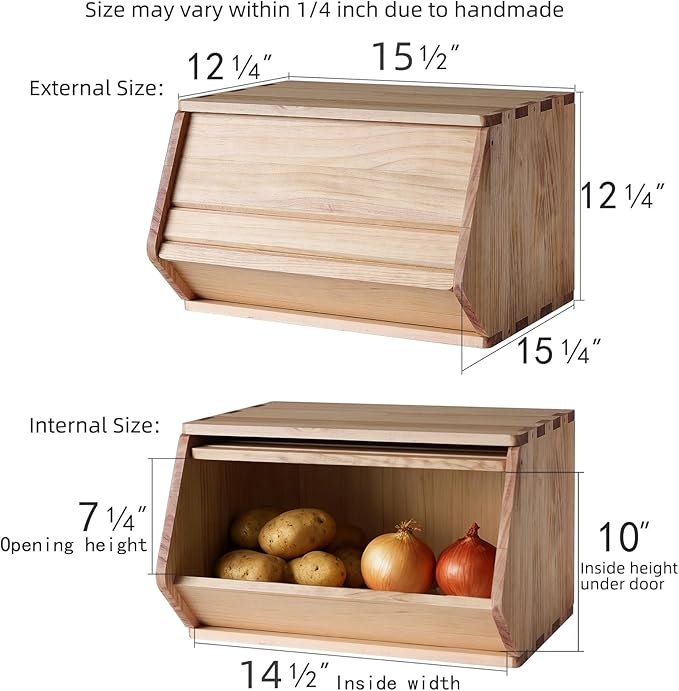 Stackable Solid Wood Storage Chests, Bins - Image 3