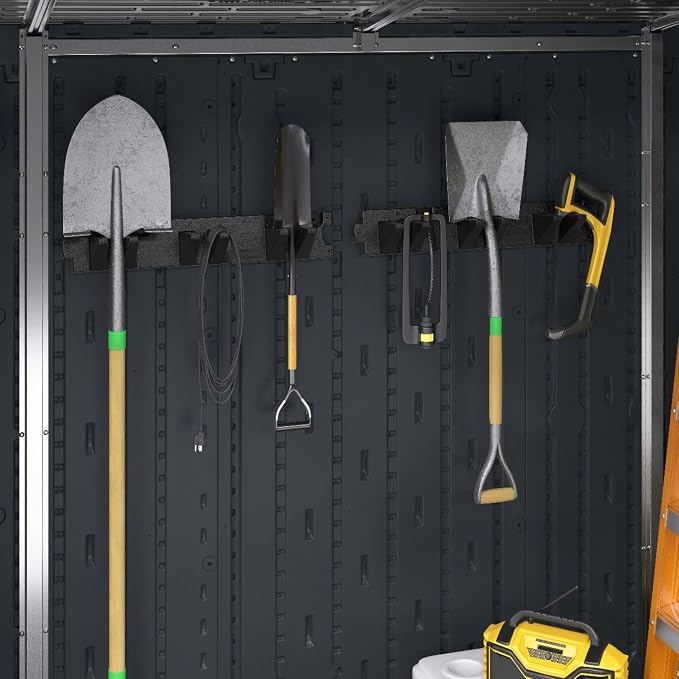 Suncast 3 Pack Long Handle Tool Organizer, Resin Wall Mount Storage Rack - Image 3