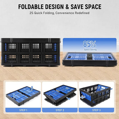 55L Collapsible Crates for Storage, Stackable & Collapsible Milk Crates - Image 5