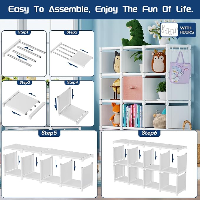 Mavivegue 20 Cube Book Shelf, Storage Organizer, Large DIY Bookcase, Metal Cube - Image 4