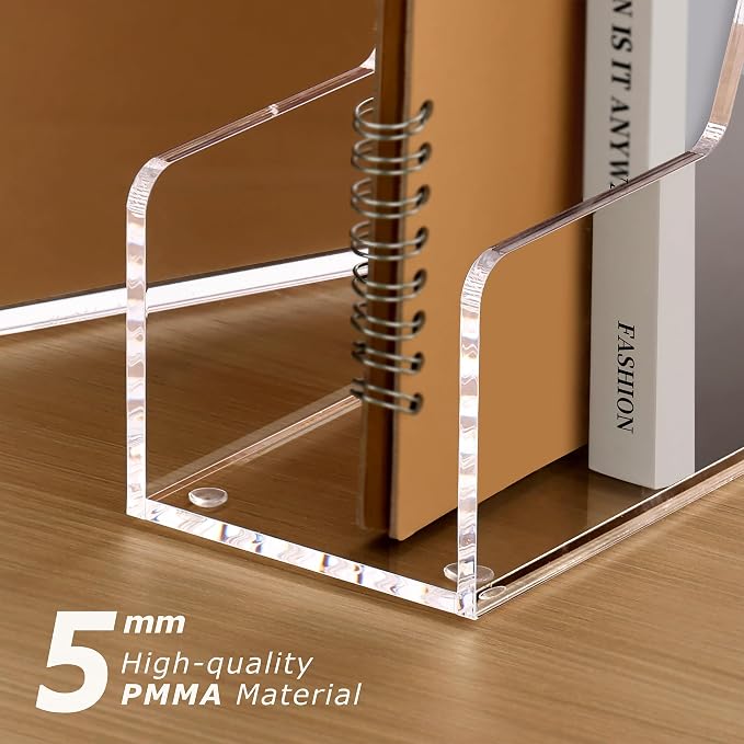 SANRUI 2-Pack Acrylic Magazine File Holder Desk Organizer Magazine Rack - Image 5
