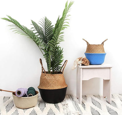 Woven Seagrass Belly Basket for Storage, Plant Pot, Picnic and Grocery Basket - Image 9