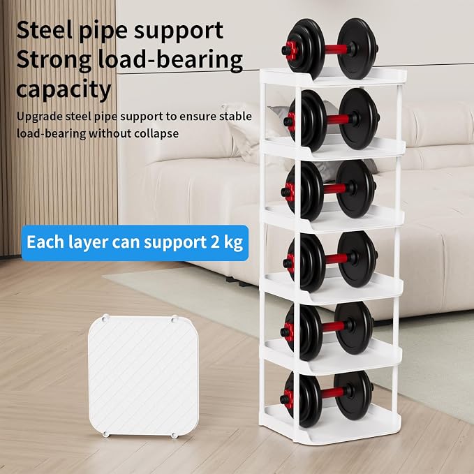 6 Tier Narrow Shoe Storage Rack, Compact Single Shoerack Stand - Image 6