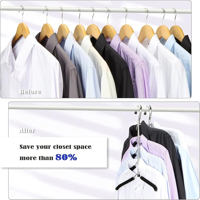 Hangers Space Saving Clothes Hanger 4 Packs Swing Arm Non Slip Padded Coat - Image 3