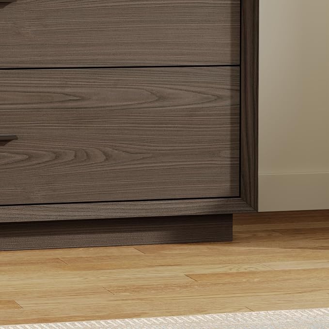 Bedside Table with 6 Drawers, Modern Side Table, Wide Nightstand, Wooden Bed - Image 8