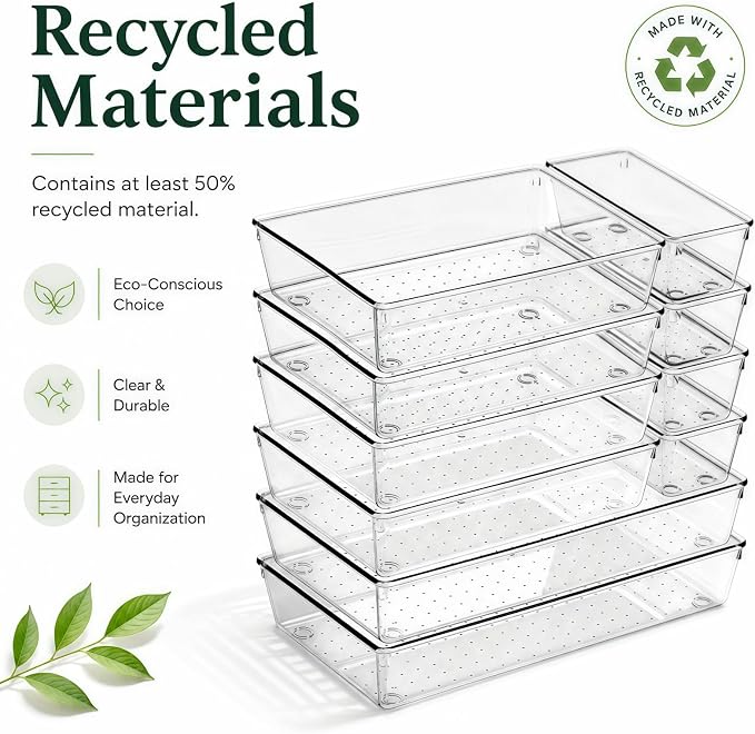 10 Pack Large Drawer Organizer Bins - Image 3