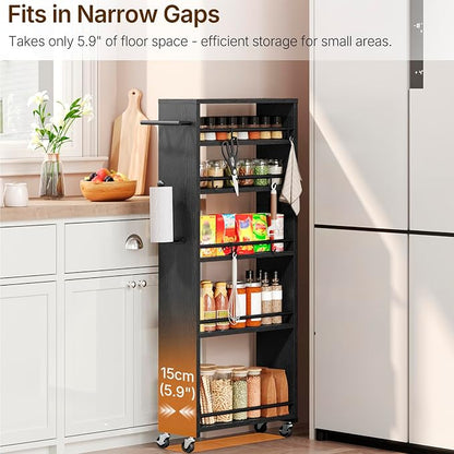 YATINEY 6 Tier Slim Storage Cart, Narrow Kitchen Cart - Image 4