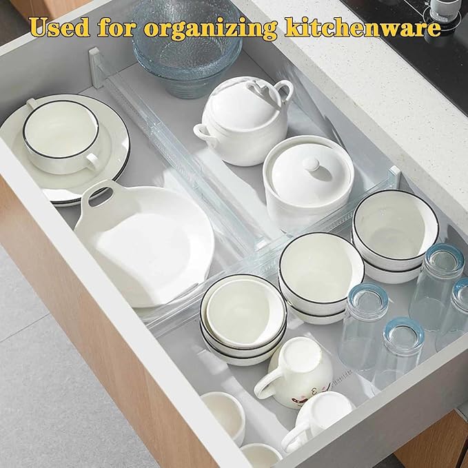 4 Pcs Drawer Dividers for Clothes, 3.15" High 11.34"-19.69" Adjustable - Image 7