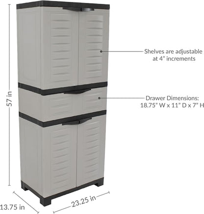 Sunnydaze 57" H Resin Garage Storage Cabinet - Image 3