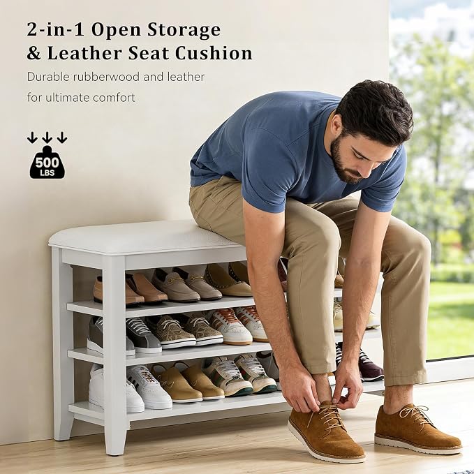 Taitiy Shoe Rack Bench Entryway Storage, Shoe Organizer Bench - Image 4