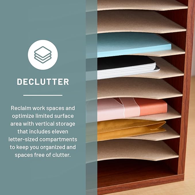 Safco Vertical Literature Organizer, 11 Compartments, Office and Classroom - Image 2