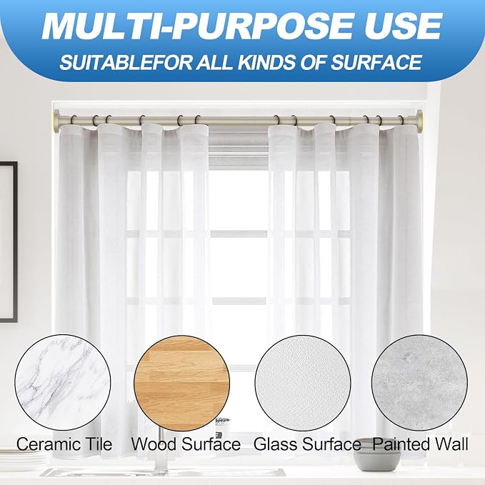 CorkLatta Brushed Nickel Shower Curtain Rod 31 to 80 Inch, 1 Inch Diameter - Image 5