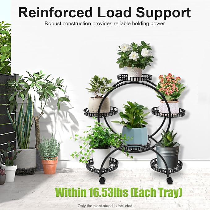 4 Tier Iron Plant Stand, Indoor Metal Rack - Image 6