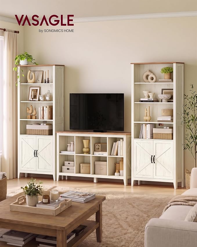 VASAGLE Liry Collection Farmhouse Bookshelf, 6-Tier Bookcase - Image 3