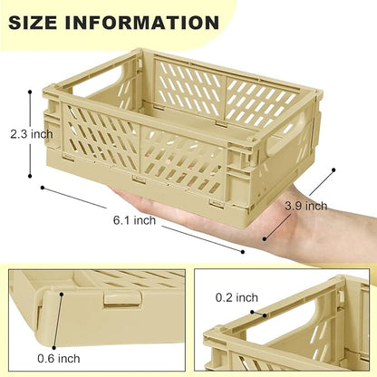Small Pastel Plastic Storage Bins 2Pcs Foldable Pastel Crates Plastic Basket - Image 2