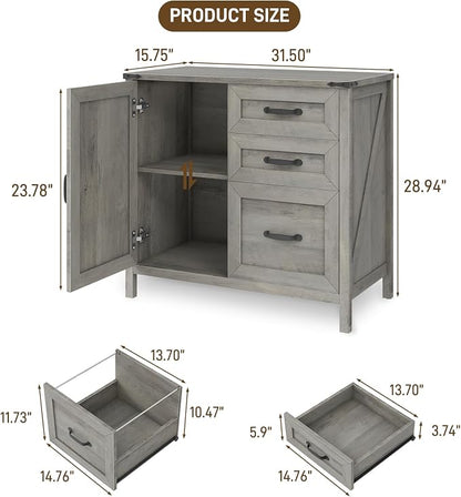 3 Drawers Farmhouse File Cabinet - Image 2