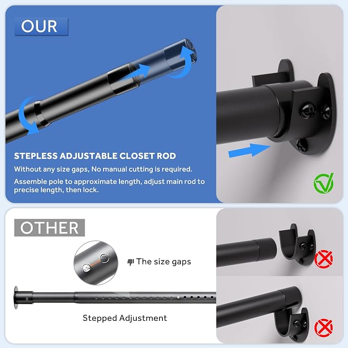 Closet Rod, 17 to 68 Inch Closet Rods - Image 6