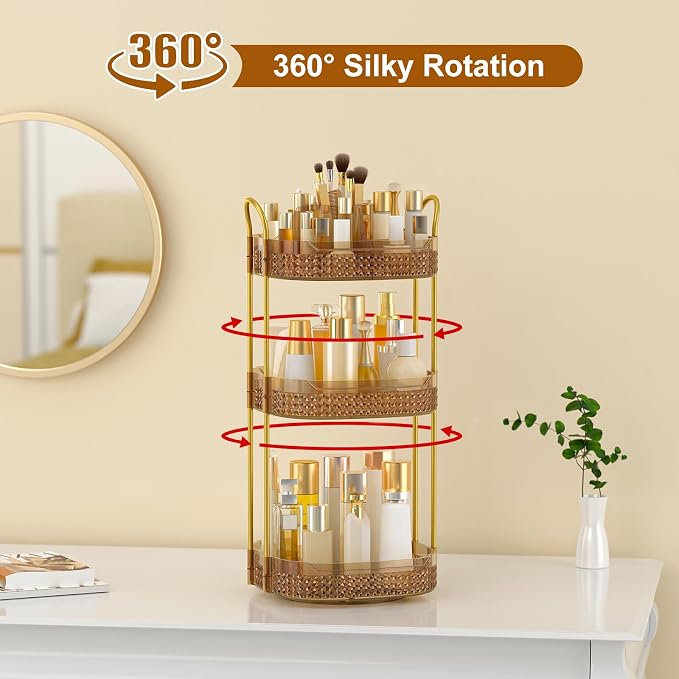 Rotating Makeup Organizer for Vanity 3 Tier, Perfume Organizer - Image 4