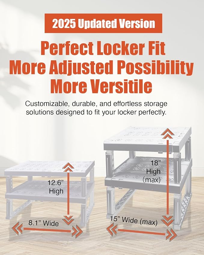 Locker Organizer Shelf， Adjustable Width and Height, Ideal Locker - Image 2
