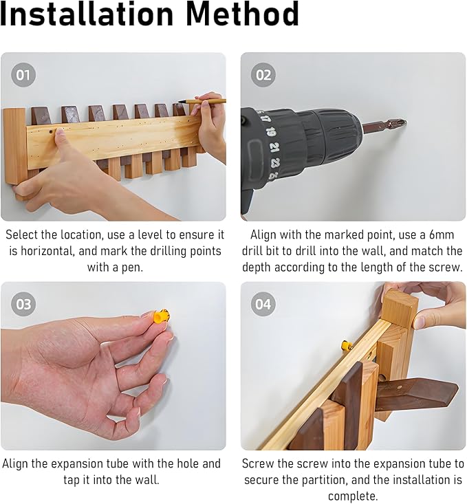 Wooden Wall Hooks, Beech Wood Coat Rack - Image 6