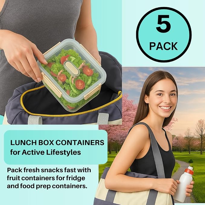 5-Pack Fruit Containers for Fridge Keep Fresh – Airtight Food Containers - Image 7