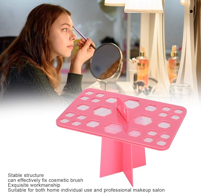 ZJchao Makeup Brush Drying Rack, 26 Hole Makeup Brush Holder Cosmetic Brush - Image 3