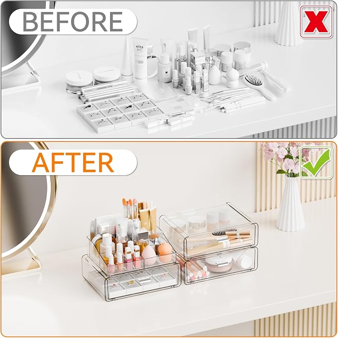 Yieach 4 Tier Clear Acrylic Makeup Organizers - Image 7