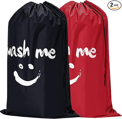 HOMEST 2 Pack XL Wash Me Travel Laundry Bag, Dirty Clothes Organizer, Large by HOMEST
