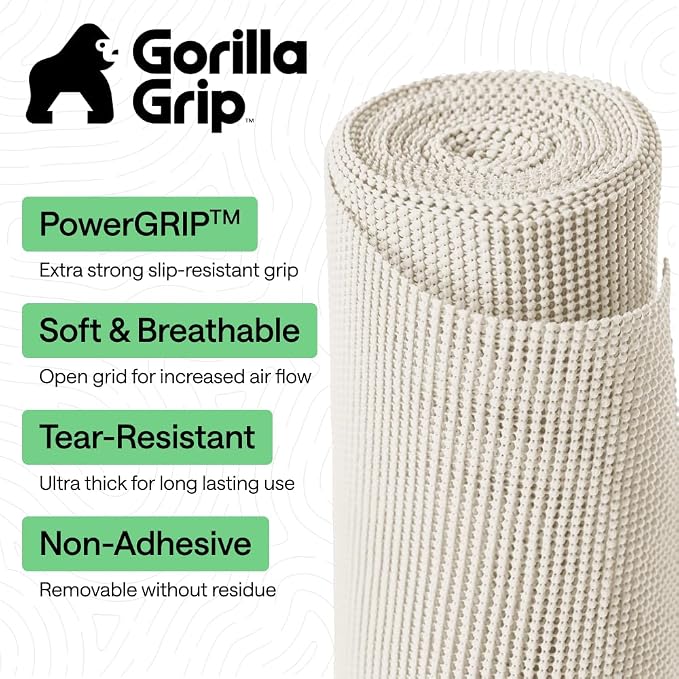 GORILLA GRIP powerGRIP Drawer Shelf and Cabinet Liner, Thick Strong Hold - Image 2