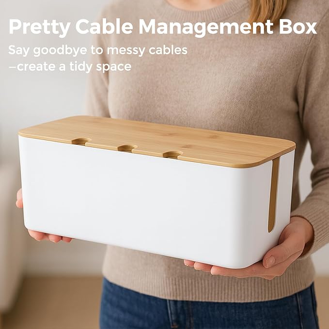 Cable Management Box, Cord Cable Organizer Box - Image 4
