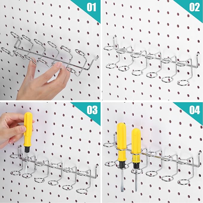Coume 6 Pcs Pegboard Screwdriver Holders Organizer Pegboard Plier Holders - Image 3