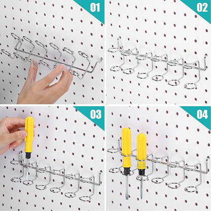 Coume 6 Pcs Pegboard Screwdriver Holders Organizer Pegboard Plier Holders - Image 3